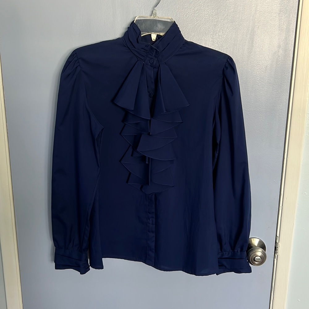 Vintage Casual Corner Navy Blue blouse
